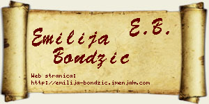 Emilija Bondžić vizit kartica